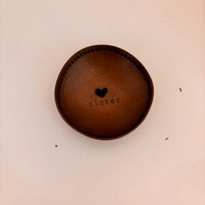 Brown Heart Sister Trinket Dish